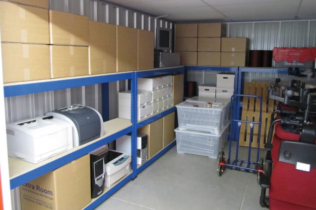 Inside a business self storage unit