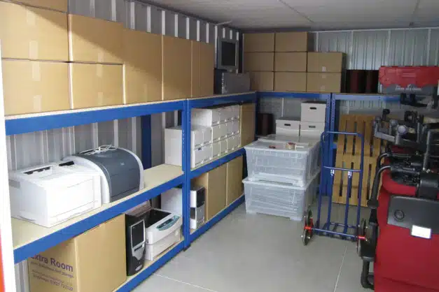 Inside a business self storage unit