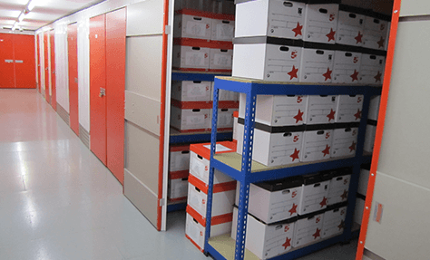 Inside a document archive self storage unit