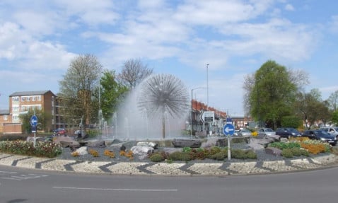 Fountain in Nuneaton Town Centre