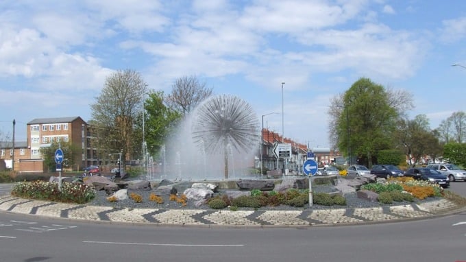 Fountain in Nuneaton Town Centre