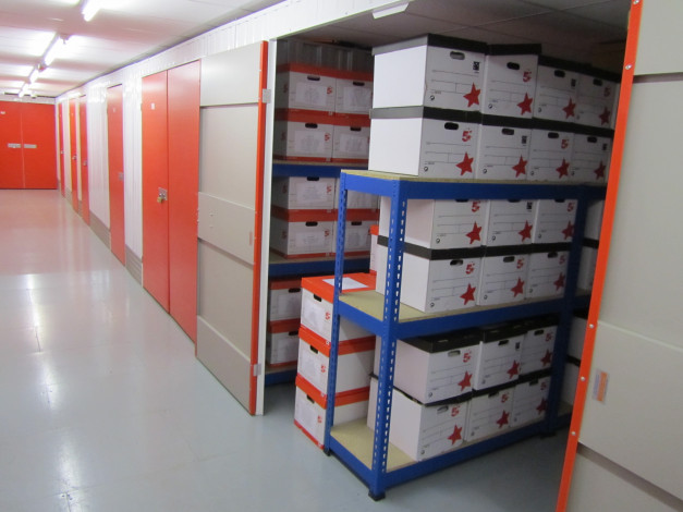 Inside a document archive self storage unit