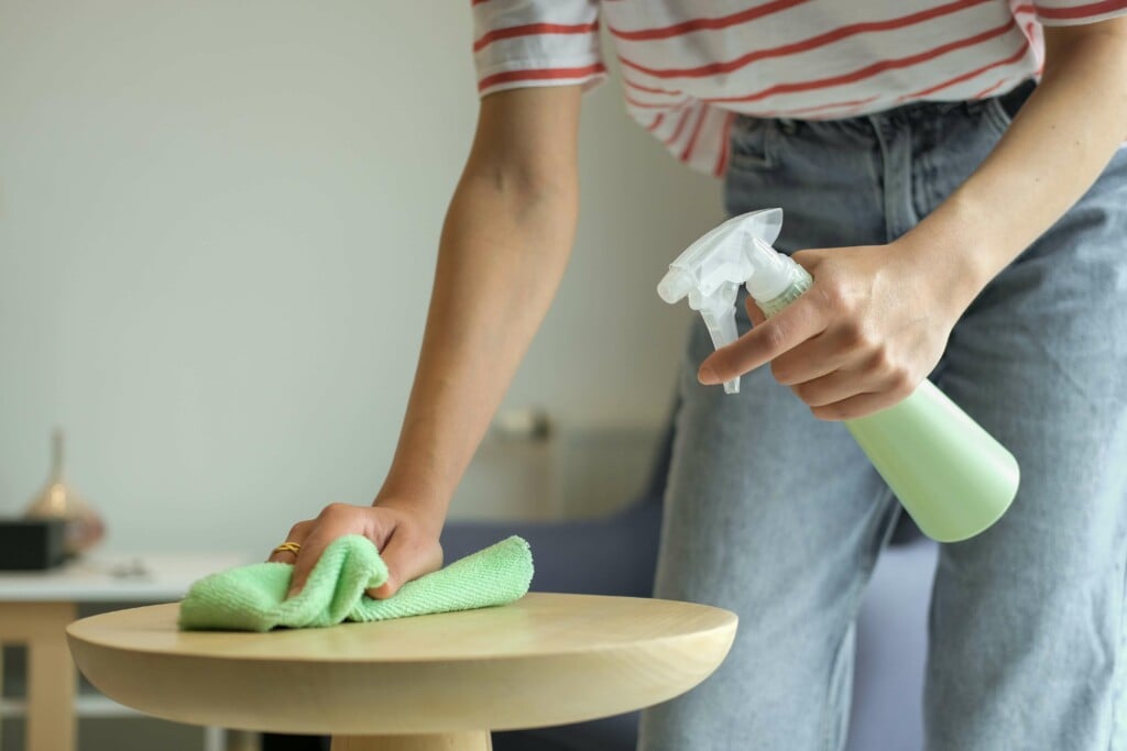 Cleaning a decluttered house